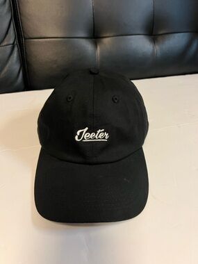 Jeeter Apparel Black Baseball Cap with Script Logo Tag